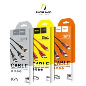 Dây sạc Hoco X26 3 đầu dây dù -